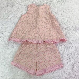 Unbranded girls matching set sleeveless ruffle floral top and shorts